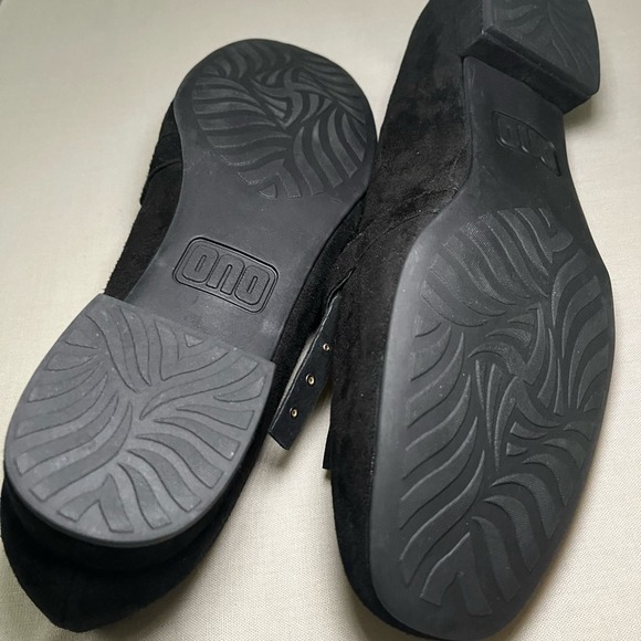 NWOB ONO NAKINA KILTIE SUEDE LEATHER STUDDED LOAFERS  BLK 7.5 M - Picture 3 of 8